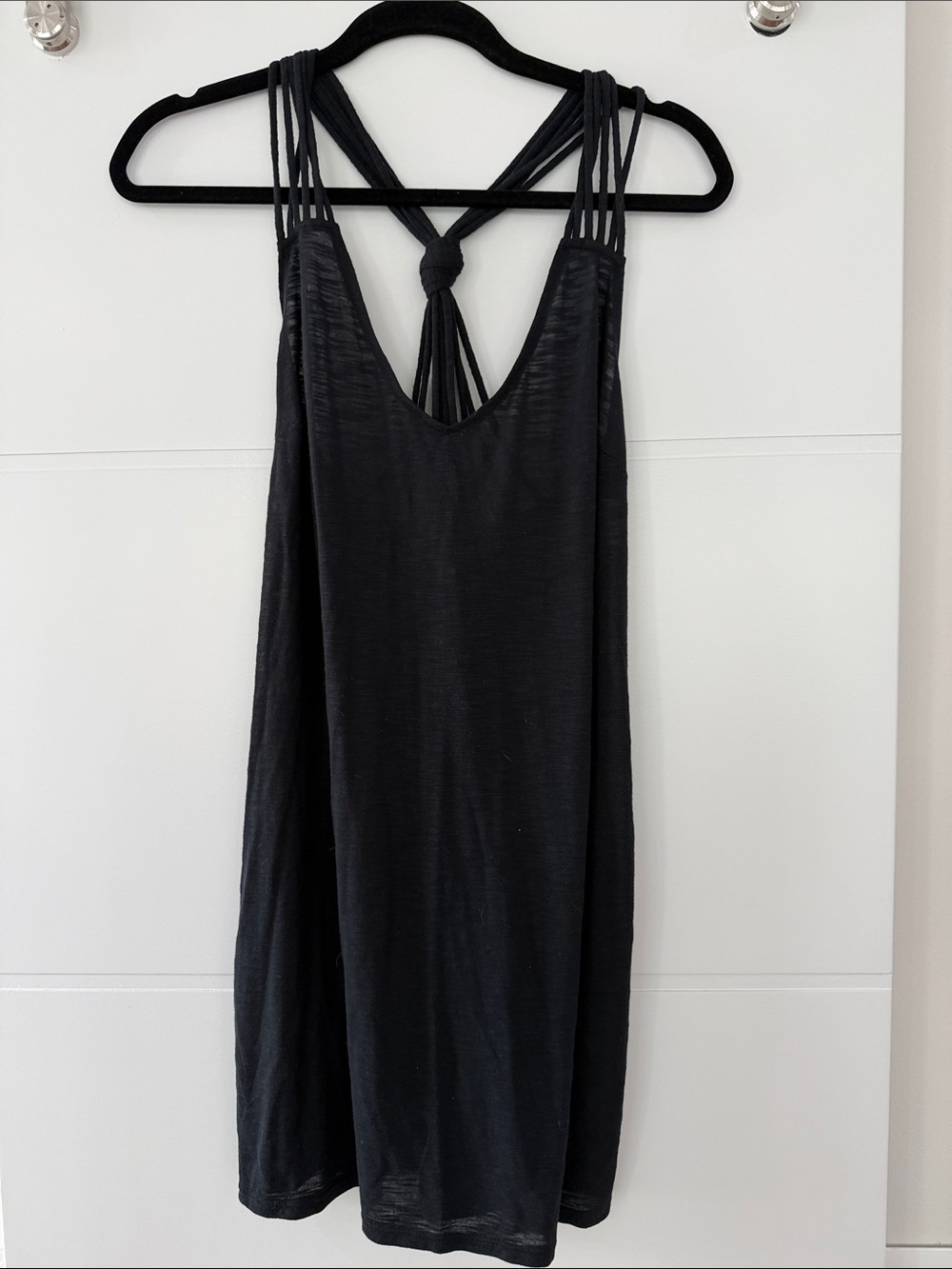 Black Strappy Knot-Back Women's Cover Up